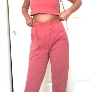 Kittenish dark pink/red/burgundy two piece set